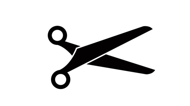 
Scissor cut editing tool icon animation video