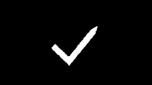 Tick mark icon animation 4k video. right check mark icon transparent background. Tick symbol animation, success approval correct sign.background with subtle neon glow effect perfect for success ...