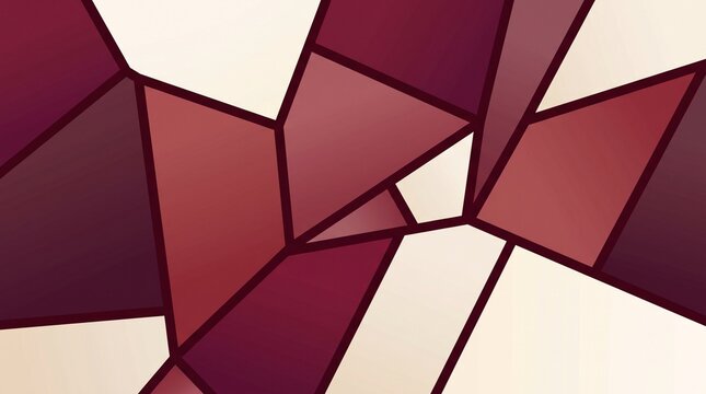 Abstract Broken Stained Glass Mosaic Background Burgundy Wine Red Gradient Geometric
