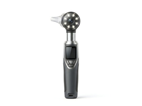 medical otoscope ear examination diagnostic tool isolated on transparent background