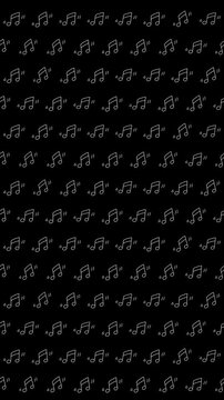 手書き音符の楽しいループアニメーション背景