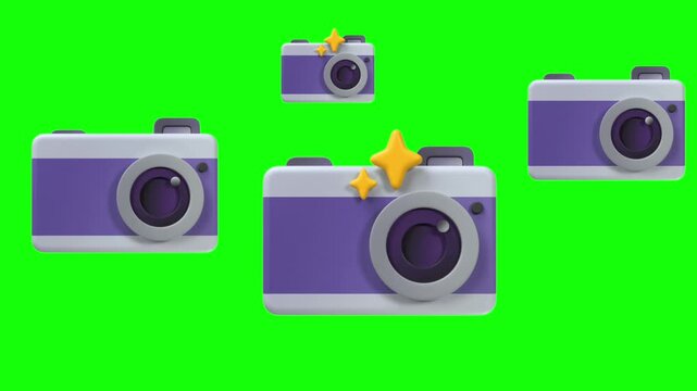 3d retro camera vector illustration