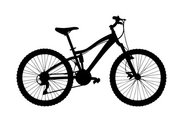 Fototapeta premium Mountain bike silhouette vector, off-road bicycle for sports and outdoor adventure design