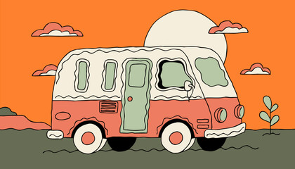 Obraz premium Retro Camper Van Close-Up