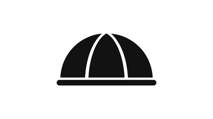 Fototapeta premium Minimalist black icon of a dome structure or architectural roof element.