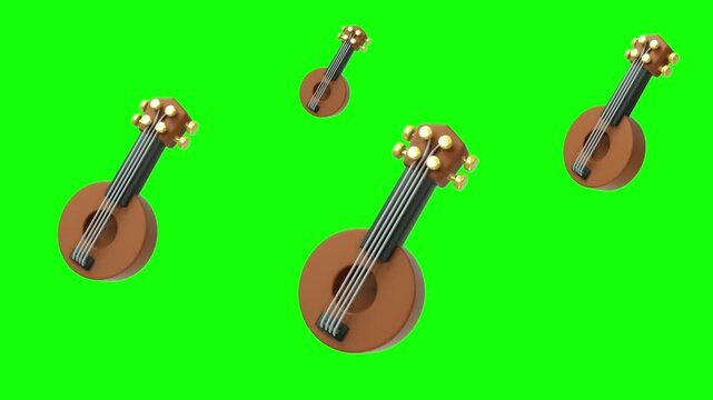 Guitar violin and musical notes