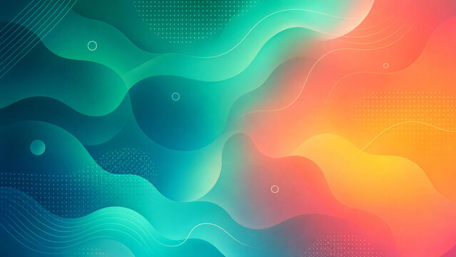 Colorful Abstract Gradient Background With Fluid Wave Shapes And Modern Geometric Elements For Creative Design