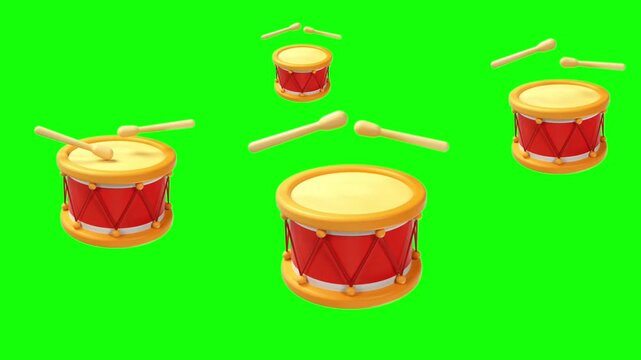 3d drum music concept animation