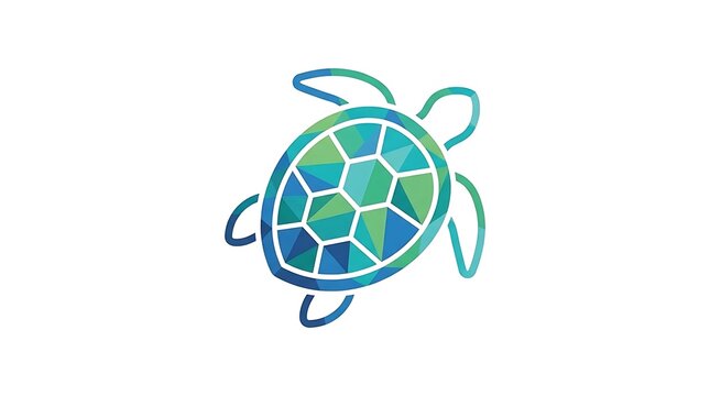 Geometric turtle logo on white background