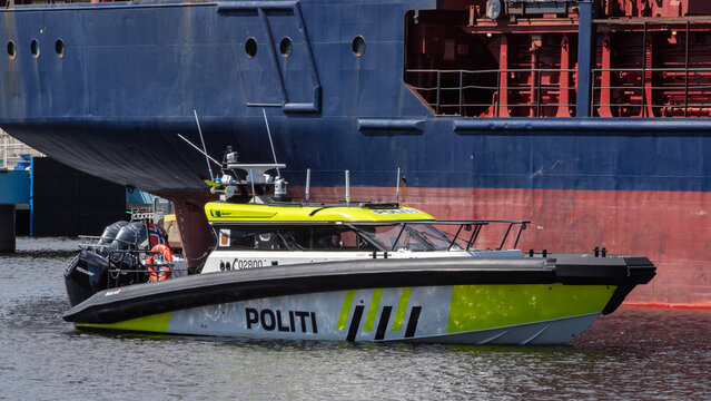 Police Vessel TYR MMSI- 259015050 On Patrol At Voll Port Skien Norway