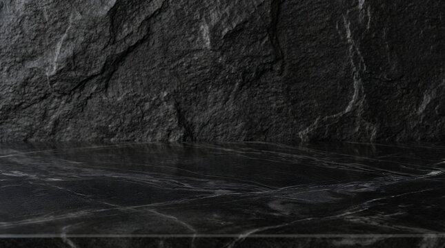 Empty Dark Marble Tabletop Black Stone Wall Texture Background marble table tabletop empty dark black black marble stone wall texture background surface countertop granite slate interior kitchen