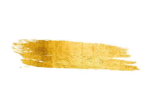 Golden Brush stroke. Gold vector paint stroke