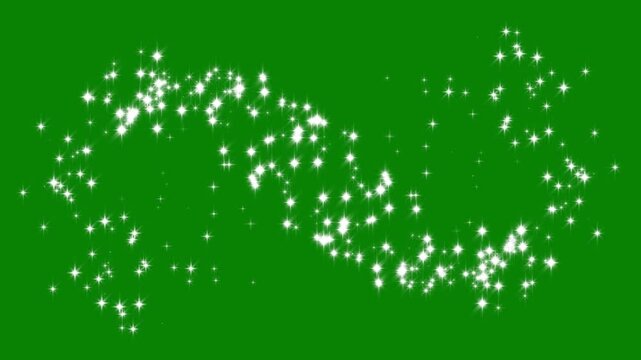 4k Magic light stars line effect on green screen, sparkling stars shine animation, twinkling shimmer line effect, doodle stars motion, magical sparkle dust, white glitter wand sparkles.