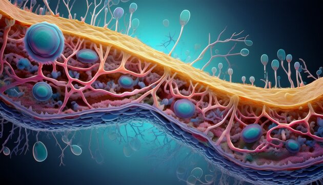bacterial cell wall showing peptidoglycan layer splitting during division