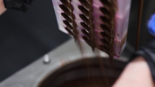 Chocolate Factory Working Process, Industrial Chocolate Making and Production Line with Cocoa Processing, Mixing, Tempering and Packaging Equipment, Modern Food Manufacturing.