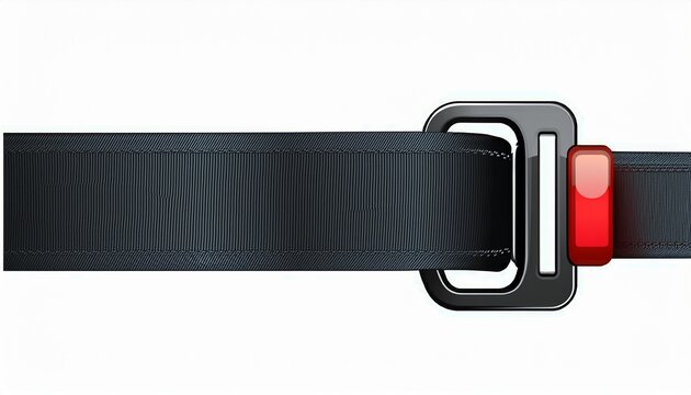 lap seatbelt with fabric webbing and push button release buckle