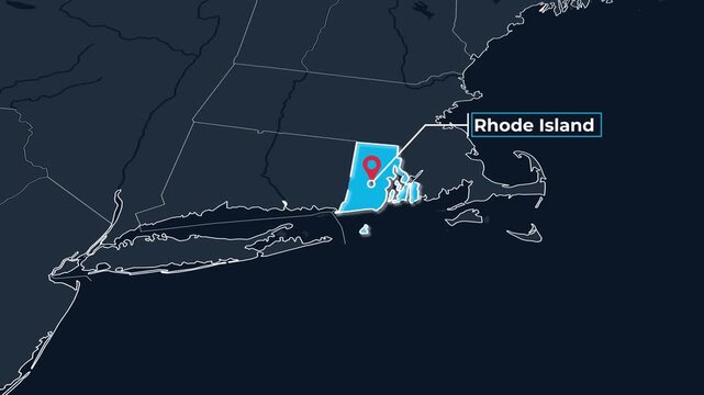 Rhode Island Map Animation Locator Zoom 4K Motion Graphic
