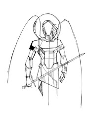 Fototapeta premium Saint Michael the Archangel holding a spear