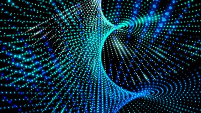 Abstract dynamic spiral wave pattern of luminous light dots
