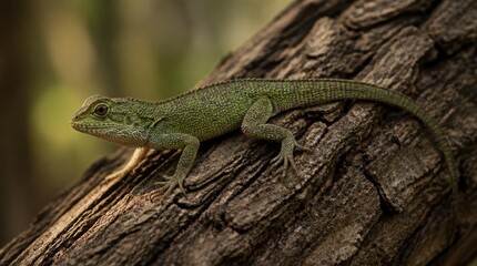 Fototapeta premium Lizard on Tree Branch
