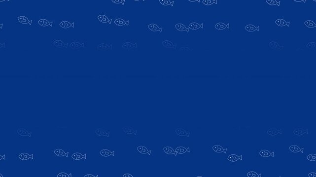 手描きのかわいい魚が泳ぐループアニメーション背景素材