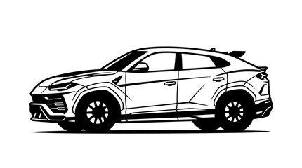 Fototapeta premium Modern Luxury SUV Car Illustration.
