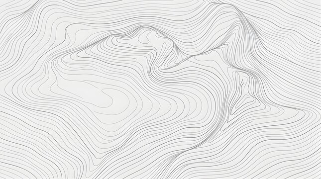 Abstract topographic contour map background with flowing wavy lines