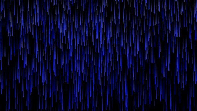 Abstract blue digital rain background, with falling glowing, light particles