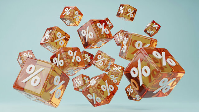 Discount Percentage Blocks Representing Sale, Savings, Pricing, and Promotional Offers
