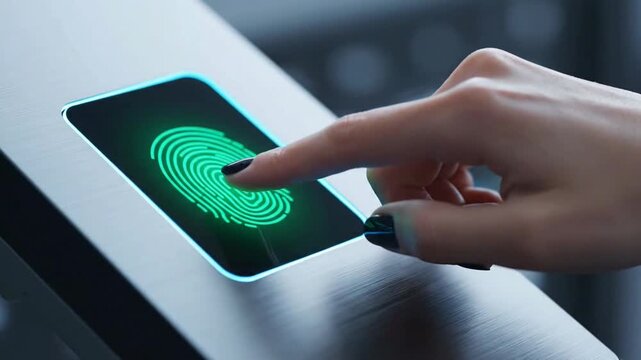 Fingerprint scanner technology authenticating user identity for secure access and personal data protection