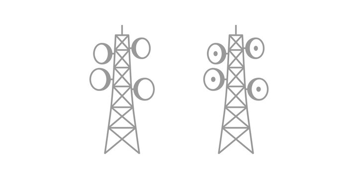 Electricity transmission tower with blue sky background.