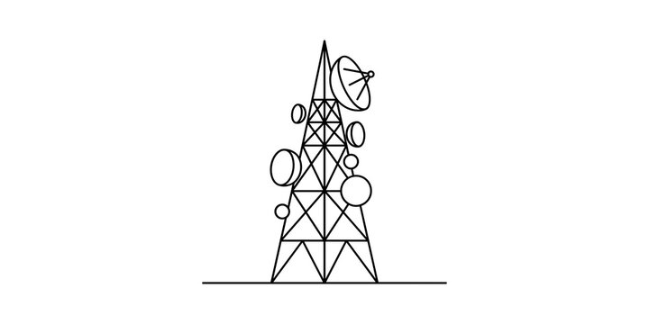 Abstract Geometric Tower Illustration for Technology and Engineering