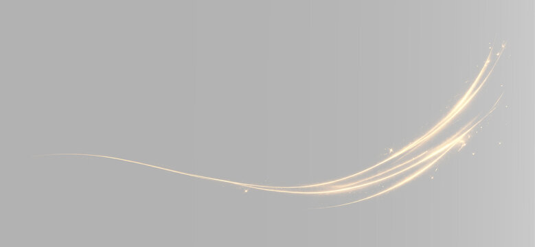 Golden wave with delicate parallel curves and smooth glowing lines forming an elegant flowing ornament with a luxurious appearance