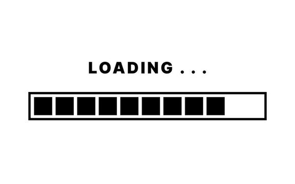 Minimalist Black and White Loading Progress Bar Animation on White Background