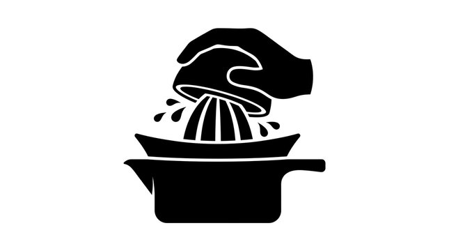 Hand squeezing fresh citrus fruit using a manual juicer
