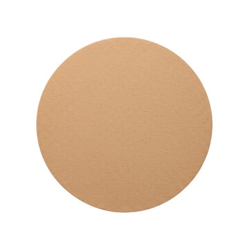 Round cork coaster or bulletin board cutout isolated on white background