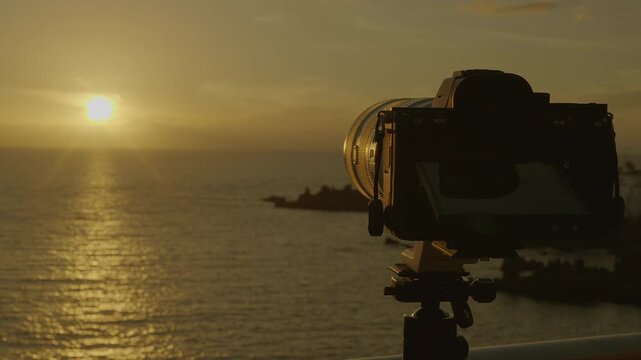 video camera on sunset 