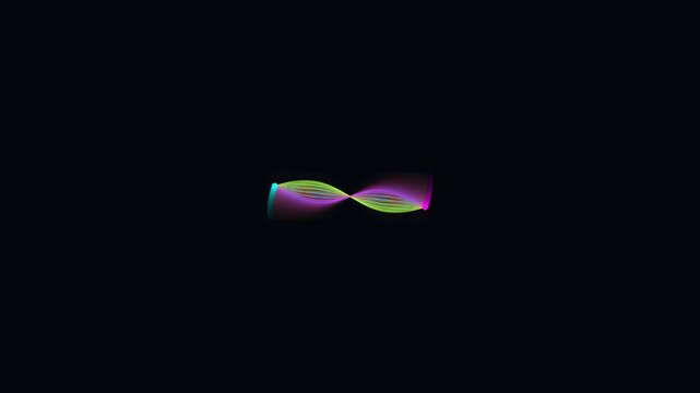 Dynamic Neon Waves: Hypnotic Green and Pink Energy Flow on Black