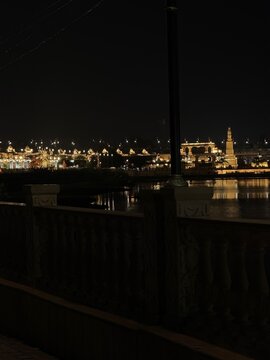 Ujjain Mahakal Corridor Illuminated at Night, Madhya Pradesh, India