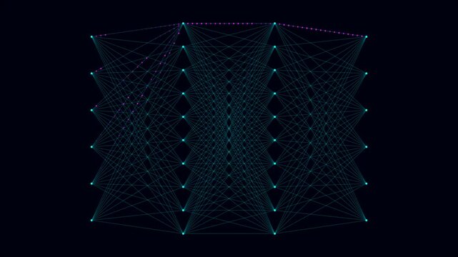 Dynamic Neural Network Visualization with Interconnected Nodes
