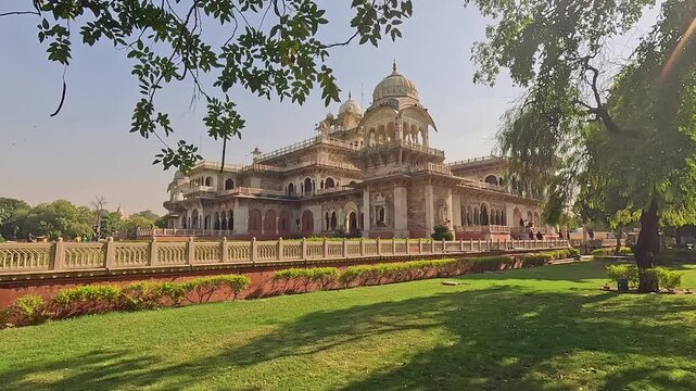Albert Hall Museum Exterior Framed by Trees in Ram Niwas Garden, Jaipur
