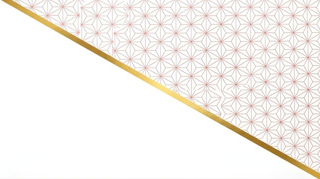 Elegant geometric pattern with rose gold lines and diagonal gold divider
