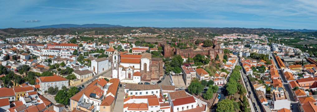 Aerial view of the historic city of Silves in the Algarve, Portugal