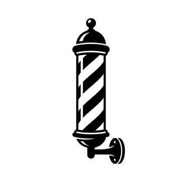 Barber shop pole vector icon isolated on white