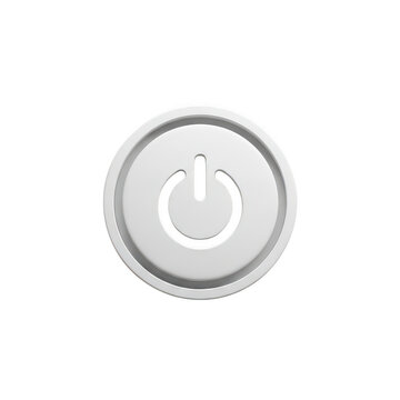 Simple round power button icon for digital devices isolated on transparent background