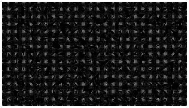 Triangular geometric shape pattern grey dot grid.