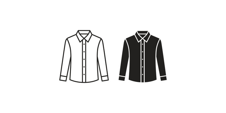 Button down shirt icons for men clothing and fashion apparel retail.