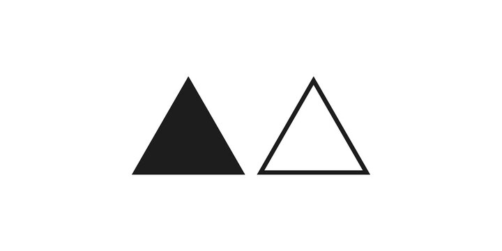 black solid triangle and outlined triangle shapes on a transparent background.