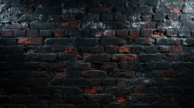 Dark Weathered Brick Wall Texture Background