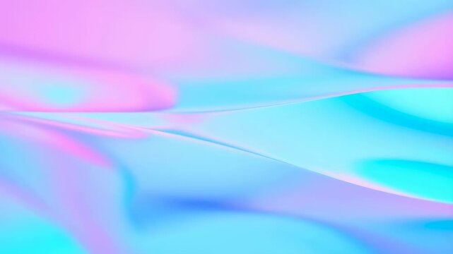 Abstract smooth gradient waves in pastel blue and pink colors flow and shift across the frame. Layered light blue and pink tones enhance movement and depth.